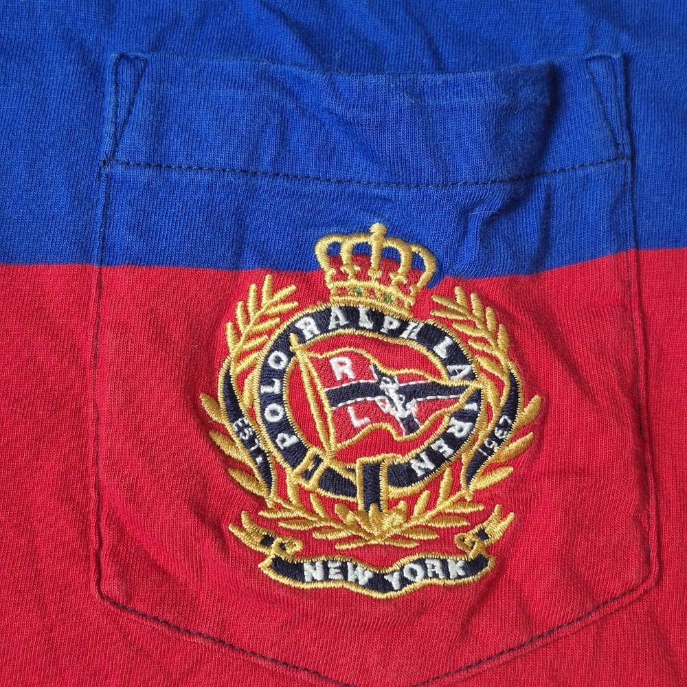 Polo Ralph Lauren Mens XXL Stripe Crest Tee Classic Fit Multicolor Nautical - Picture 2 of 9